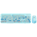 Honeycomb hexagon geometric blue keyboard and mouse