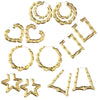 Large gold colored bamboo hoop earrings