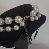 Baroque pearlescent beaded cross necklace