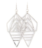 Silver abstract shape drop earrings