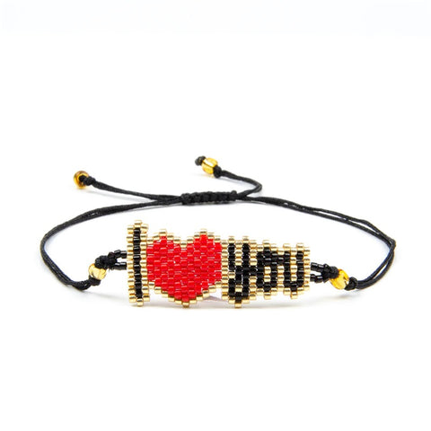 Gia Monet Valentines Day I Love You beaded bracelet