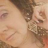 Gold abstract shape drop earrings