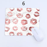 Rose gold marble mouse pad (eyelashes, lips, glitter)
