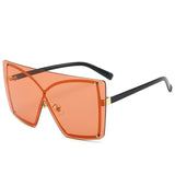 Luxury large frame rimless gradient sunglasses