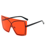 Luxury large frame rimless gradient sunglasses