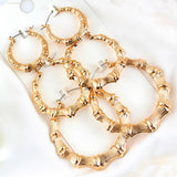Gia Monet 3 piece set of bamboo hoop earrings