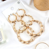 3 piece set of bamboo hoop earrings (gold or silver)