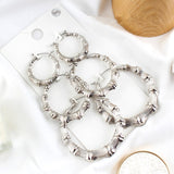3 piece set of bamboo hoop earrings (gold or silver)