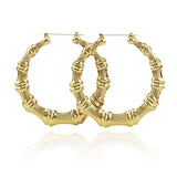 Gia Monet Large bamboo earrings gold and rose gold colors  hoop
