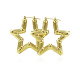 Gia Monet Large bamboo earrings gold and rose gold colors star