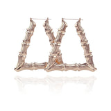 Gia Monet Large bamboo earrings gold and rose gold colors square