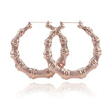 Gia Monet Large bamboo earrings gold and rose gold colors  hoop