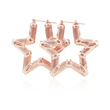 Gia Monet Large bamboo earrings gold and rose gold colors star