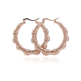 Gia Monet Large bamboo earrings gold and rose gold colors hoop