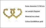 Large bamboo earrings gold and rose gold colors