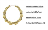 Large bamboo earrings gold and rose gold colors