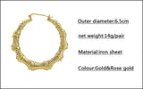 Large bamboo earrings gold and rose gold colors