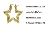 Large bamboo earrings gold and rose gold colors
