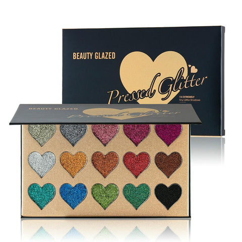 Gia Monet ultra pigmented pressed glitter heart palette