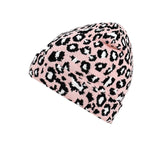 Soft leopard print beanie